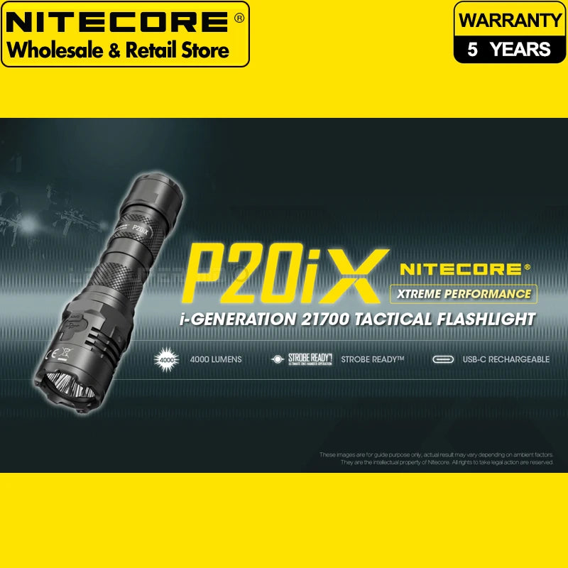 FLASHLIGHT / NITECORE P20iX / RECHARGEABLE / 4000 Lumens  NL2150HPi 5000mAh Battery