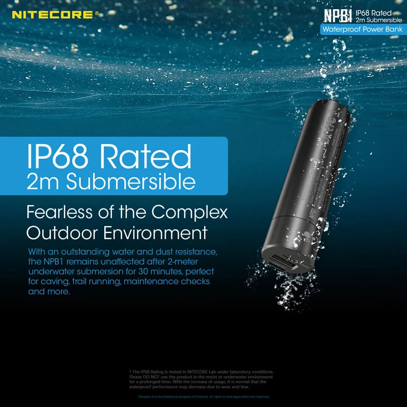 POWER BANK / NITECORE NPB1 5000mAh IP68 Rated Waterproof